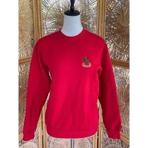 Vintage Quill’s Woolen Market Red Embroidered Ireland Logo Shamrocks Sweatshirt